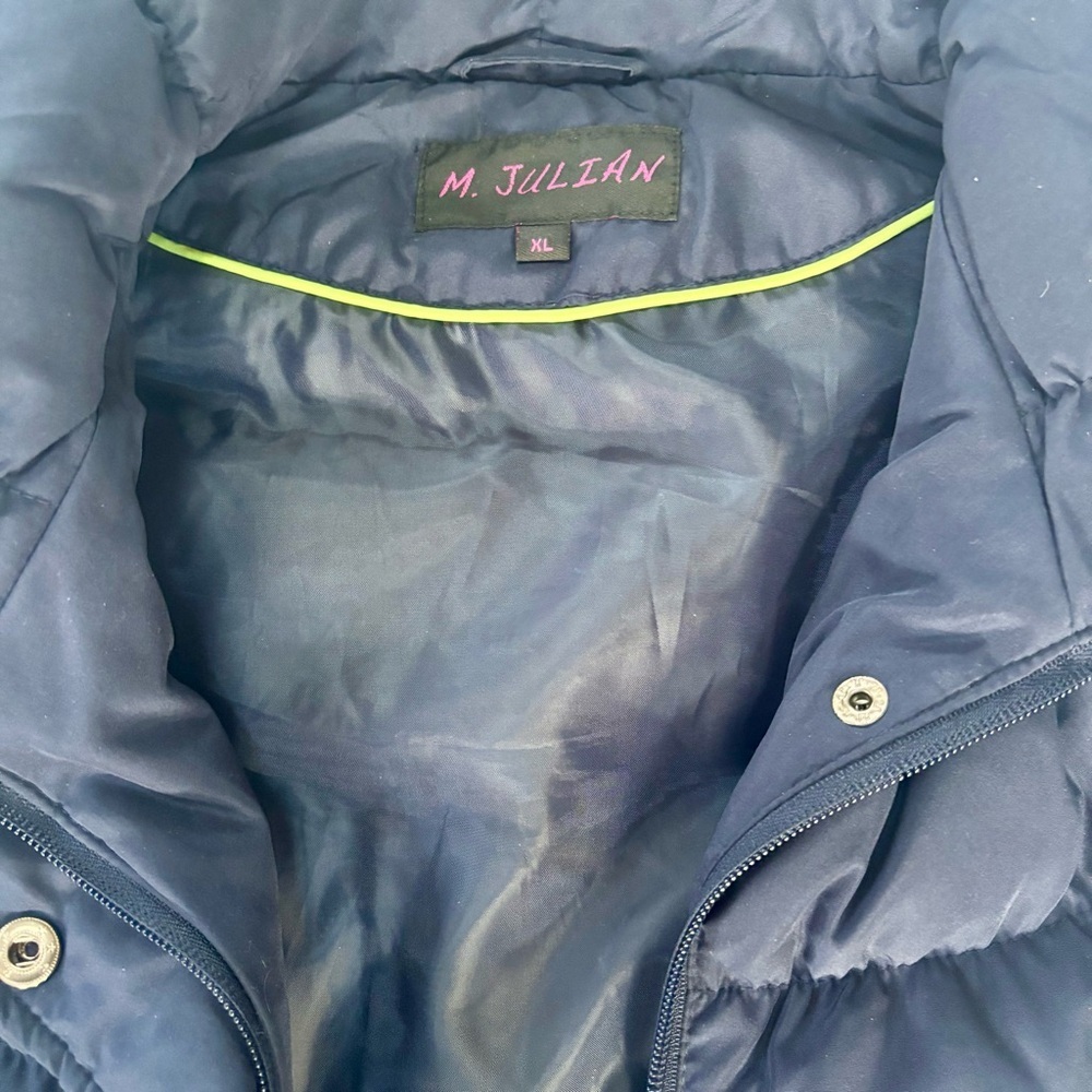 M. Julian Navy Blue Stylish Puffer Vest Women’s XL - Picture 6 of 7
